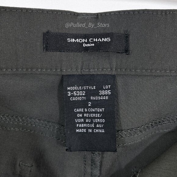 SIMON CHANG DENIM Tummy Control Micro Twill Straight Leg Pant Size 2 NWT - Picture 11 of 12
